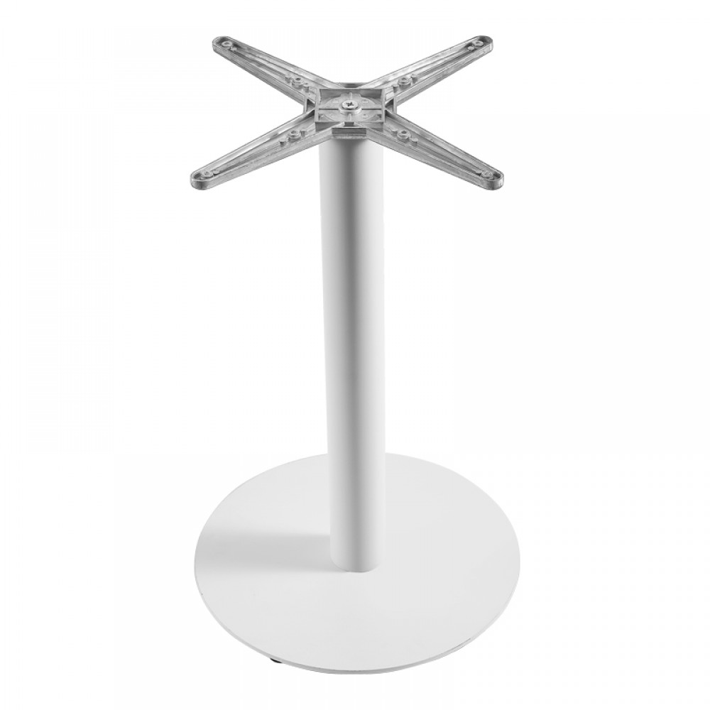 Βάση τραπεζιού Jefry pakoworld μεταλλική σε λευκή απόχρωση Φ48x73εκ