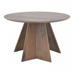 Τραπέζι Bibble pakoworld mdf σε καρυδί απόχρωση Φ120x76εκ