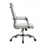 Καρέκλα γραφείου διευθυντη Mavel pakoworld PU λευκό 55x62x100-110εκ