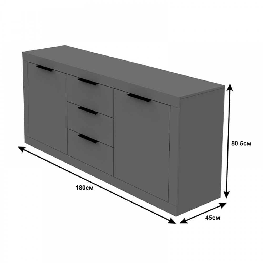 Μπουφές Doha pakoworld σε λευκή απόχρωση 180x45x80.5εκ