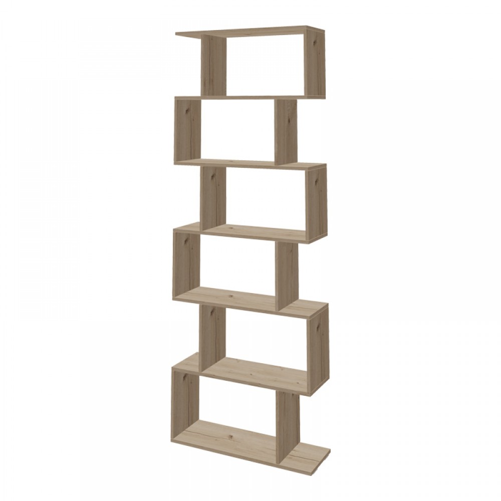 Βιβλιοθήκη Sezen pakoworld σε oak απόχρωση 70x24x191.5εκ