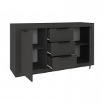 Μπουφές Doha pakoworld σε ανθρακί απόχρωση 150x45x80.5εκ