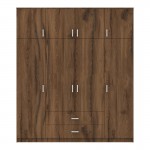 Ντουλάπα τετράφυλλη με συρτάρια Royal pakoworld καρυδι-oak 200x58x230εκ