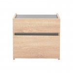 Κομοδίνο Comcie pakoworld σε φυσικό με γκρι απόχρωση 50x42x45.5εκ