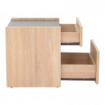 Κομοδίνο Comcie pakoworld σε φυσικό με γκρι απόχρωση 50x42x45.5εκ