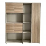 Βιβλιοθήκη γραφείου Chidi pakoworld σε oak-μπεζ απόχρωση 160x40x200εκ