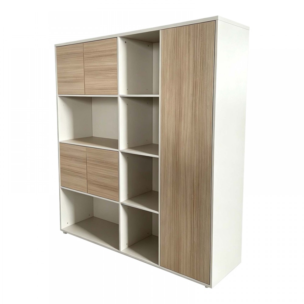 Βιβλιοθήκη γραφείου Chidi pakoworld σε oak-μπεζ απόχρωση 160x40x200εκ