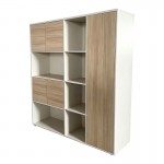 Βιβλιοθήκη γραφείου Chidi pakoworld σε oak-μπεζ απόχρωση 160x40x200εκ