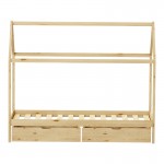 Παιδικό κρεβάτι Mellin τ.Montessori με 2 συρτάρια pakoworld ξύλο πεύκου σε φυσική απόχρωση 90x190εκ
