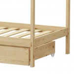 Παιδικό κρεβάτι Mellin τ.Montessori με 2 συρτάρια pakoworld ξύλο πεύκου σε φυσική απόχρωση 90x190εκ