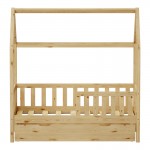Παιδικό κρεβάτι Bendina τ.Montessori με συρτάρι pakoworld ξύλο πεύκου σε φυσική απόχρωση 70x140εκ