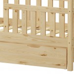 Παιδικό κρεβάτι Bendina τ.Montessori με συρτάρι pakoworld ξύλο πεύκου σε φυσική απόχρωση 70x140εκ