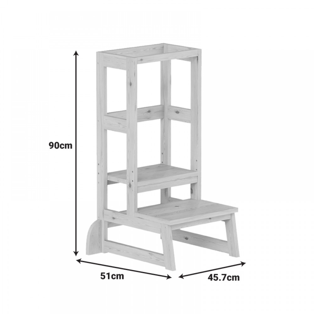 Παιδικός πύργος εκμάθησης Chiquel pakoworld τ. Montessori ξύλο σε φυσική απόχρωση 45.7x51x90εκ