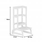 Παιδικός πύργος εκμάθησης Chiquel pakoworld τ. Montessori ξύλο σε λευκή απόχρωση 45.7x51x90εκ
