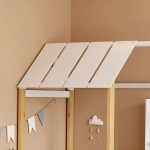 Παιδικό κρεβάτι Bedria pakoworld τ. Montessori ξύλο σε λευκή-φυσική απόχρωση 90x190εκ