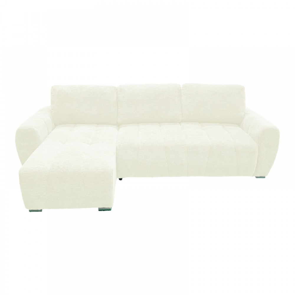 Γωνιακός αναστρέψιμος καναπές-κρεβάτι Vivad pakoworld ύφασμα σε μπεζ απόχρωση 275x164x91εκ