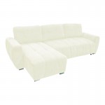 Γωνιακός αναστρέψιμος καναπές-κρεβάτι Vivad pakoworld ύφασμα σε μπεζ απόχρωση 275x164x91εκ