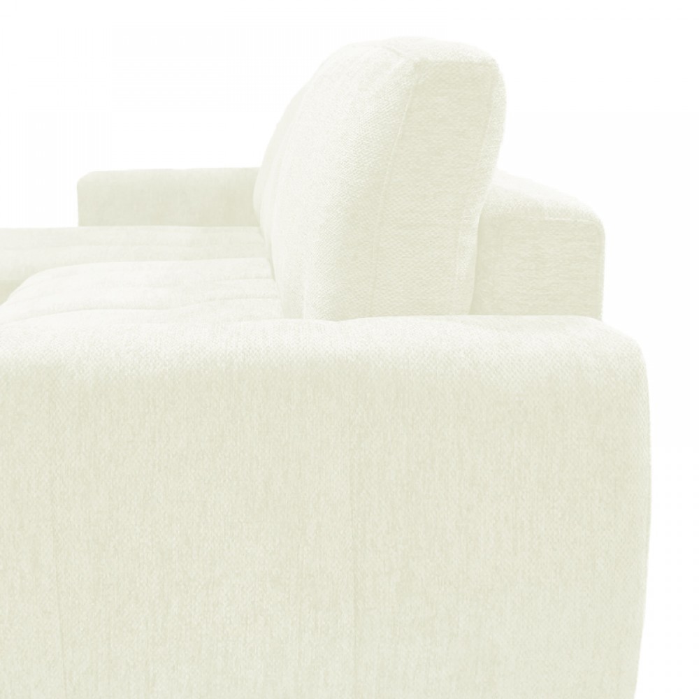 Γωνιακός αναστρέψιμος καναπές-κρεβάτι Vivad pakoworld ύφασμα σε μπεζ απόχρωση 275x164x91εκ