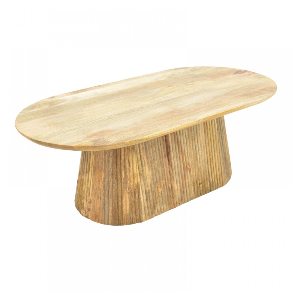 Τραπέζι σαλονιού Aithra pakoworld μασίφ ξύλο μάνγκο σε φυσική απόχρωση 120x60x42εκ