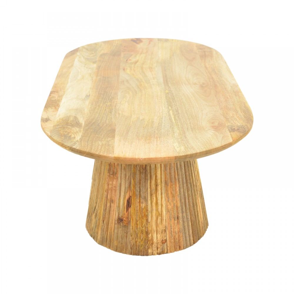 Τραπέζι σαλονιού Aithra pakoworld μασίφ ξύλο μάνγκο σε φυσική απόχρωση 120x60x42εκ