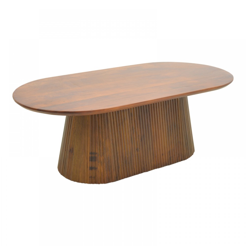 Τραπέζι σαλονιού Aithra pakoworld μασίφ ξύλο μάνγκο καρυδί 120x60x42εκ