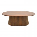 Τραπέζι σαλονιού Aithra pakoworld μασίφ ξύλο μάνγκο καρυδί 120x60x42εκ