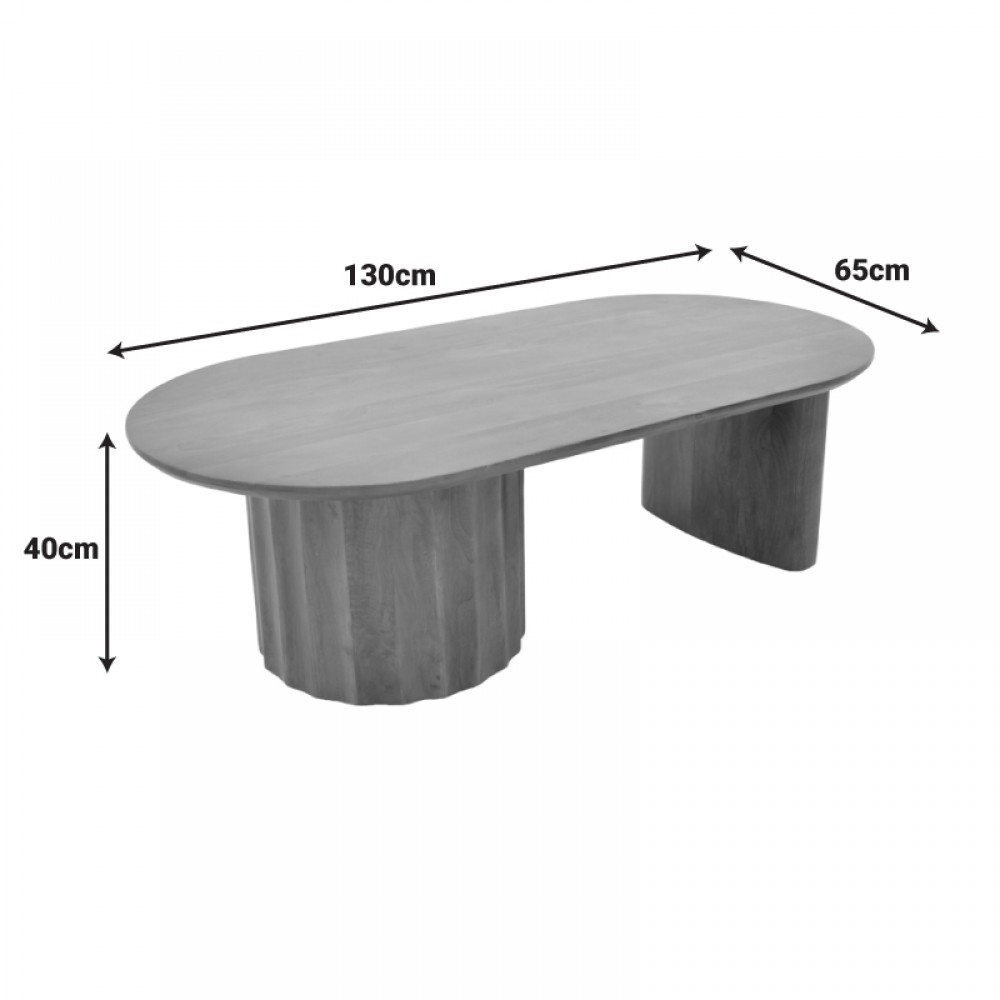 Τραπέζι σαλονιού Flute pakoworld wenge μασίφ ξύλο μάνγκο 130x65x40εκ