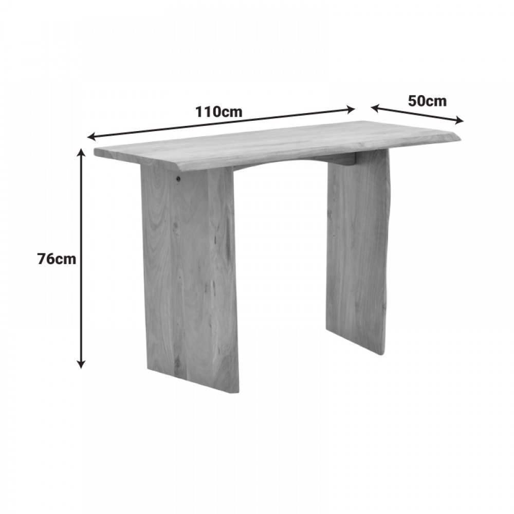 Κονσόλα Mende pakoworld μασίφ ξύλο ακακίας σε φυσική απόχρωση 110x50x76εκ