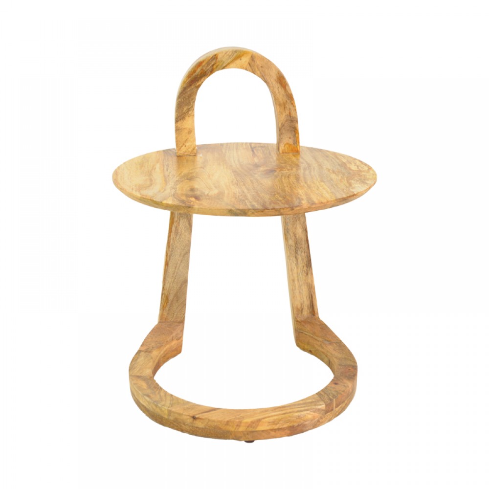 Βοηθητικό τραπέζι Kallos pakoworld μασίφ ξύλο μάνγκο σε φυσική απόχρωση 45x45x60εκ