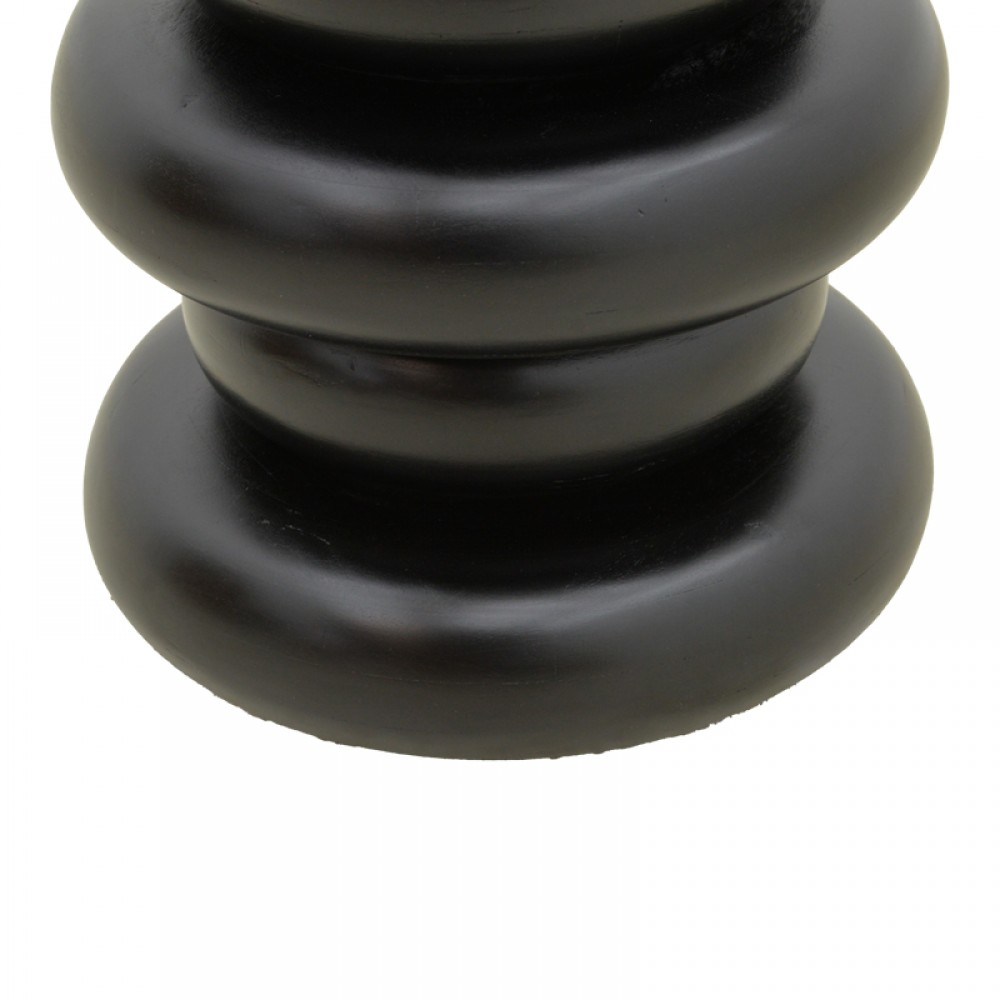 Βοηθητικό τραπέζι Circena pakoworld μασίφ μάνγκο ξύλο μαύρο Φ40x45εκ