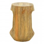 Βοηθητικό τραπέζι Lenora pakoworld μασίφ μάνγκο ξύλο σε φυσική απόχρωση Φ33x45εκ