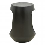 Βοηθητικό τραπέζι Lenora pakoworld μασίφ μάνγκο ξύλο μαύρο Φ33x45εκ