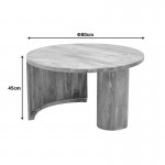 Τραπέζι σαλονιού Orban pakoworld μασίφ μάνγκο ξύλο σε φυσική απόχρωση Φ80x45εκ