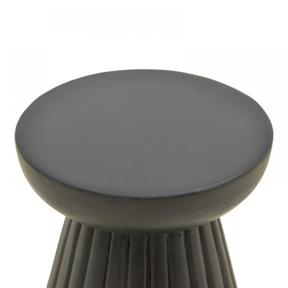 Βοηθητικό τραπέζι Nemira pakoworld μασίφ μάνγκο ξύλο μαύρο Φ30x35εκ