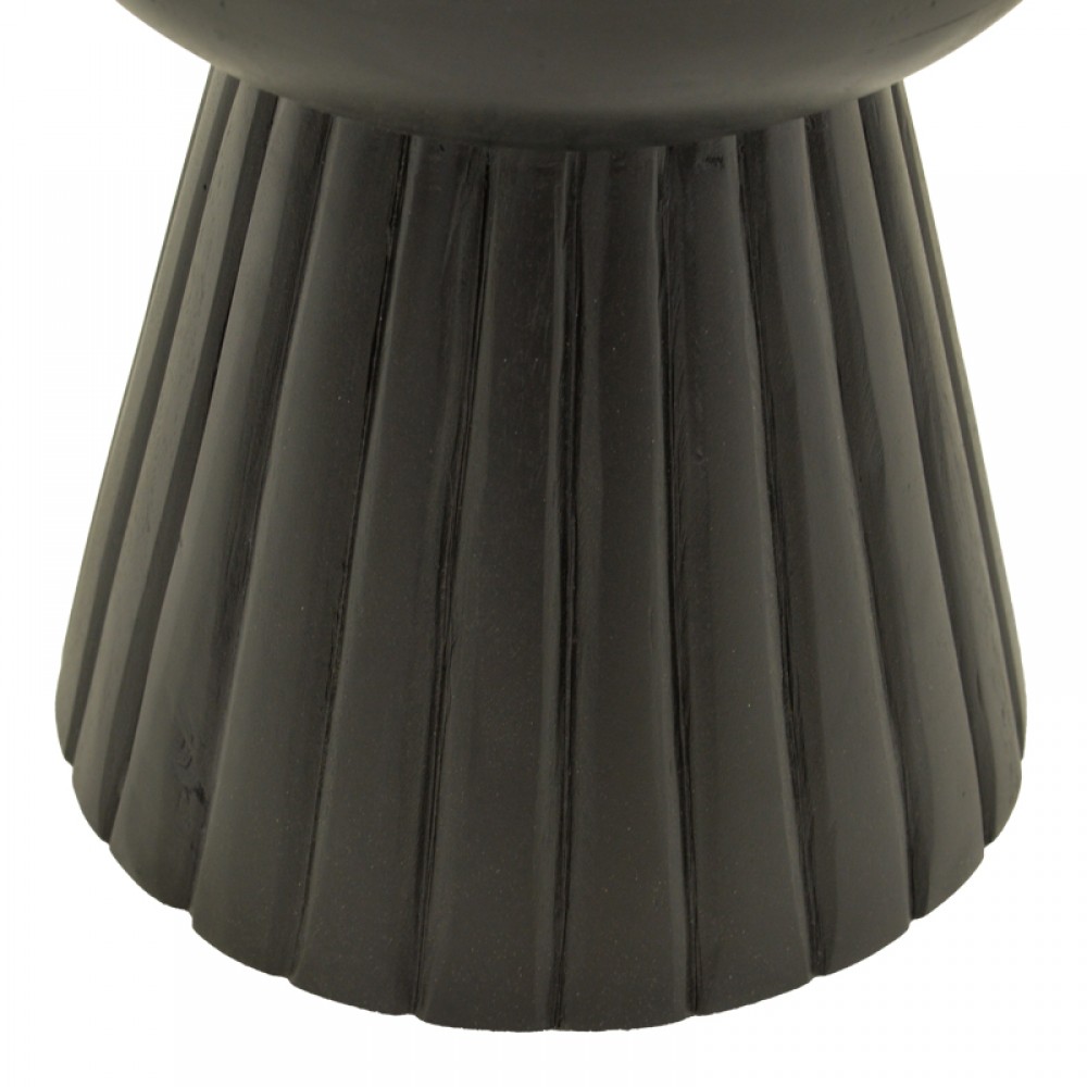 Βοηθητικό τραπέζι Nemira pakoworld μασίφ μάνγκο ξύλο μαύρο Φ30x35εκ