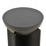 Βοηθητικό τραπέζι Jenby pakoworld μασίφ μάνγκο ξύλο μαύρο Φ40x50εκ