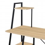 Γραφείο εργασίας Deckstor pakoworld με ραφιέρα σε oak απόχρωση με πόδι μαύρο μέταλλο 102x50x117εκ