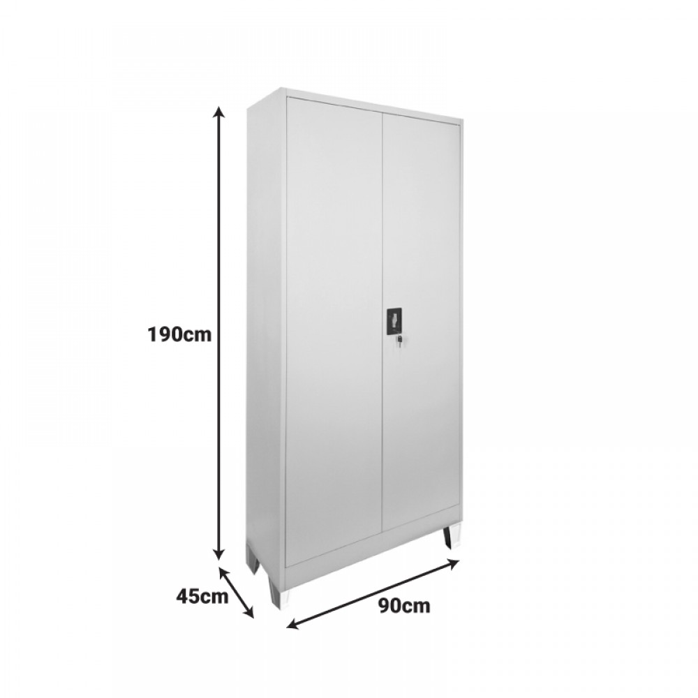 Μεταλλική ντουλάπα Zogi pakoworld με χώρισμα σε ανοιχτό γκρι 90x45x190εκ