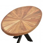 Τραπέζι σαλονιού Fardy pakoworld μασίφ ξύλο ακακίας σε φυσική απόχρωση με μαύρα μεταλλικά πόδια 120x60x45εκ