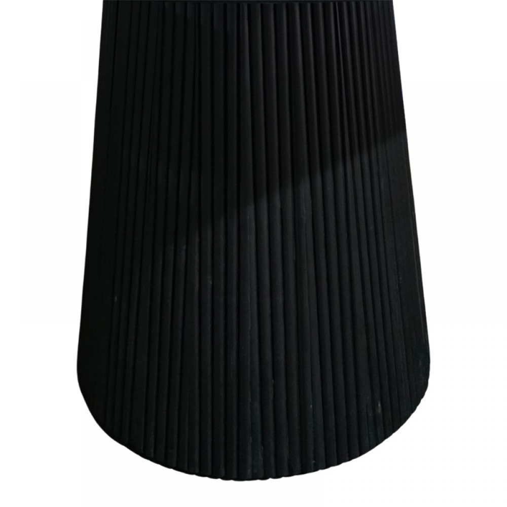 Τραπέζι Canicule pakoworld μασίφ ξύλο ακακίας σε μαύρη απόχρωση Φ120x75εκ