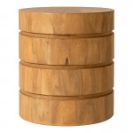 Τραπέζι Charmy pakoworld μασίφ ξύλο mango σε φυσική απόχρωση Φ130x76εκ