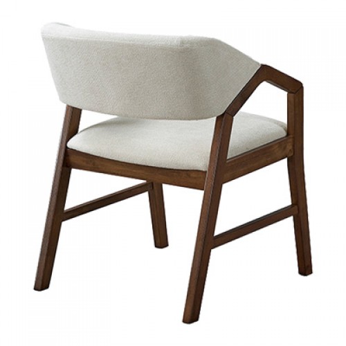 Πολυθρόνα Livia pakoworld rubberwood σε καρυδί-εκρού απόχρωση 47.5x54.5x78εκ