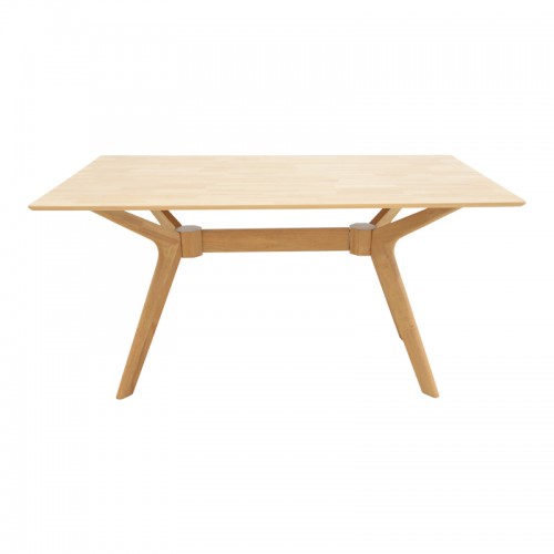 Τραπέζι Raffles pakoworld rubberwood με mdf σε φυσική απόχρωση 150x90x76εκ