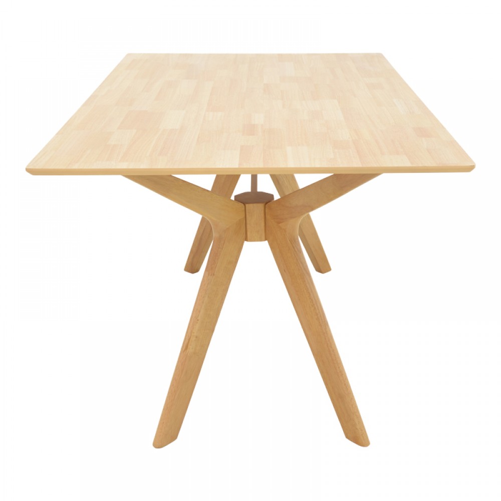 Τραπέζι Raffles pakoworld rubberwood με mdf σε φυσική απόχρωση 150x90x76εκ