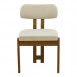 Καρέκλα Genoa pakoworld καρυδί rubberwood και εκρού ύφασμα 50x43x82εκ