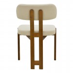 Καρέκλα Genoa pakoworld καρυδί rubberwood και εκρού ύφασμα 50x43x82εκ
