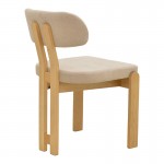 Καρέκλα Genoa pakoworld sonoma rubberwood και μπεζ ύφασμα 50x43x82εκ