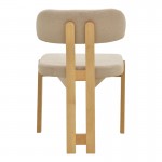 Καρέκλα Genoa pakoworld sonoma rubberwood και μπεζ ύφασμα 50x43x82εκ