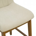 Σκαμπό μπαρ Dalby pakoworld καρυδί rubberwood και εκρού ύφασμα 50x45x102,5εκ