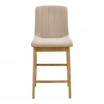 Σκαμπό μπαρ Dalby pakoworld sonoma rubberwood και μπεζ ύφασμα 50x45x102,5εκ